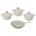 Royal Homeware 7pce Cast Iron Pot Set (CP-07WHITE)